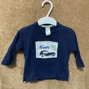 EUC H&M Baby Boy's Long Sleeve Navy Blue T-Shirt - New York Car Graphic 4-6 mos